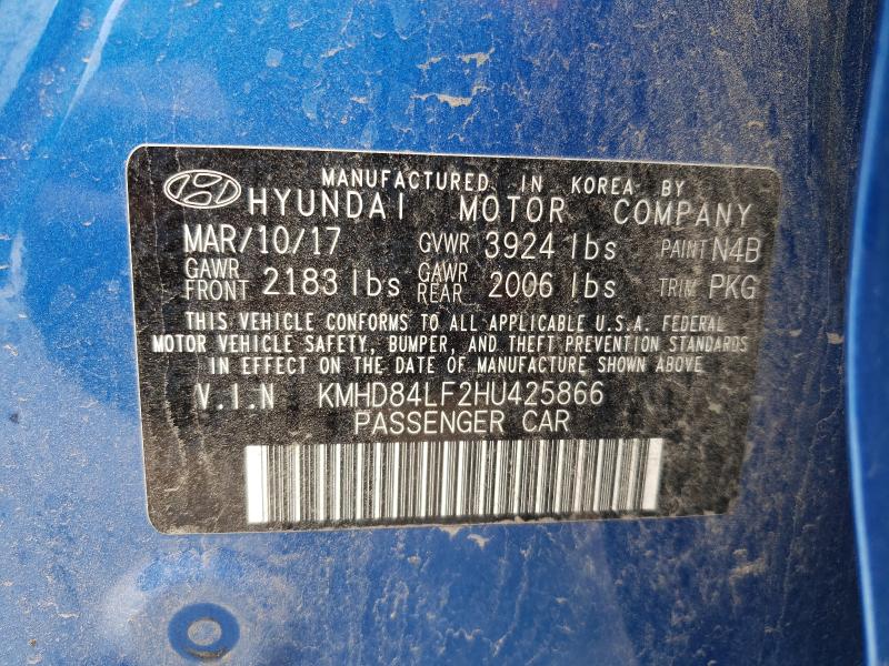 2017 HYUNDAI ELANTRA SE - KMHD84LF2HU425866