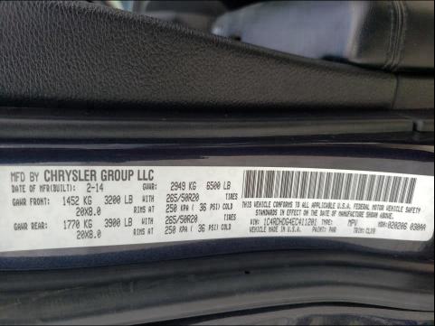 2014 DODGE DURANGO LI 1C4RDHDG4EC411201