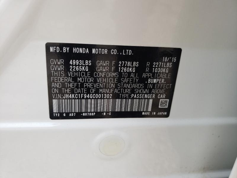 2016 ACURA RLX ADVANC JH4KC1F94GC001302