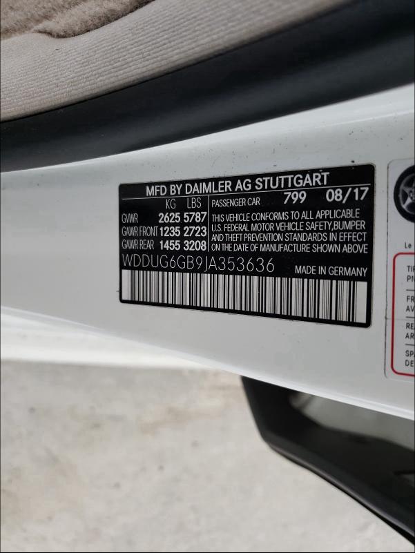 2018 MERCEDES-BENZ S 450 WDDUG6GB9JA353636