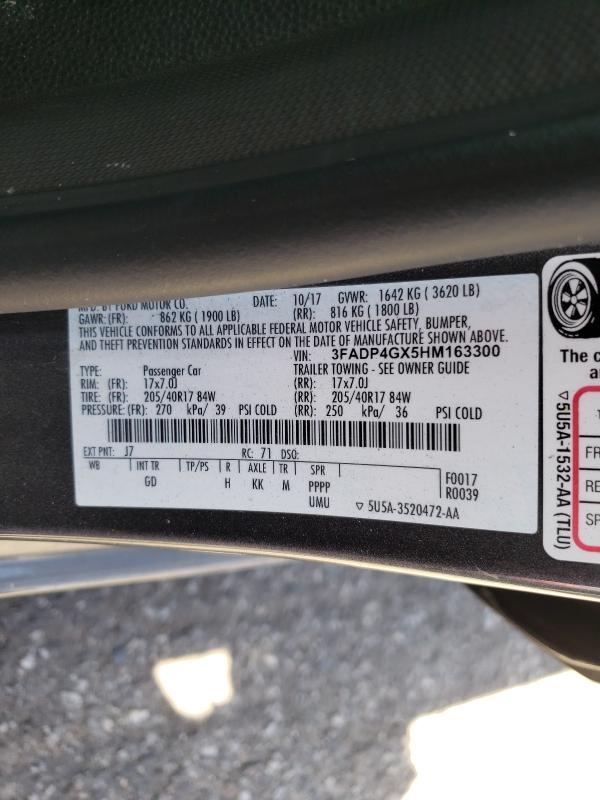 2017 FORD FIESTA ST 3FADP4GX5HM163300