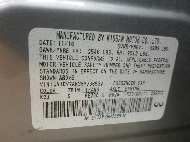 2017 INFINITI Q50 PREMIU JN1EV7AP3HM736532