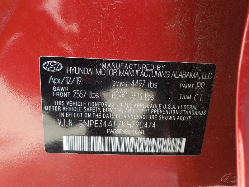 2019 HYUNDAI SONATA LIM 5NPE34AF7KH790474