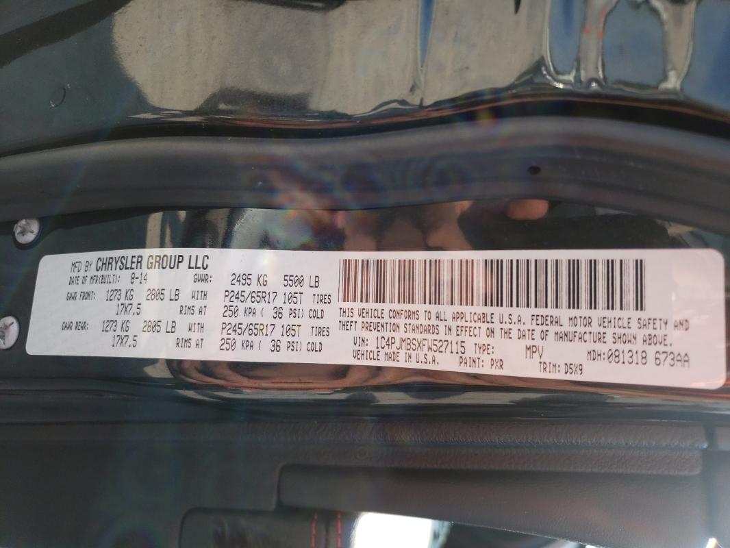 2015 JEEP CHEROKEE T 1C4PJMBSXFW527115