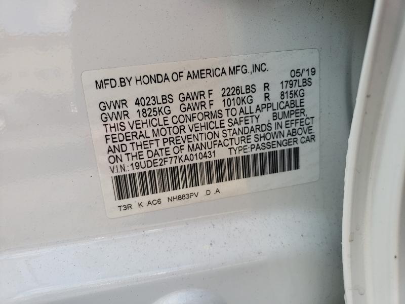 2019 ACURA ILX PREMIU 19UDE2F77KA010431