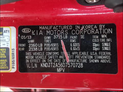 2013 KIA SOUL KNDJT2A56D7570728