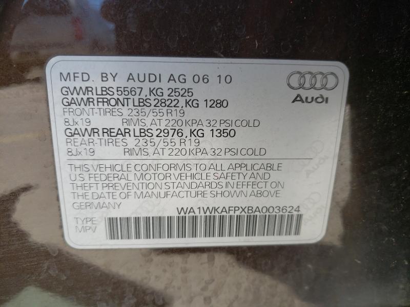 2011 AUDI Q5 PRESTIG WA1WKAFPXBA003624