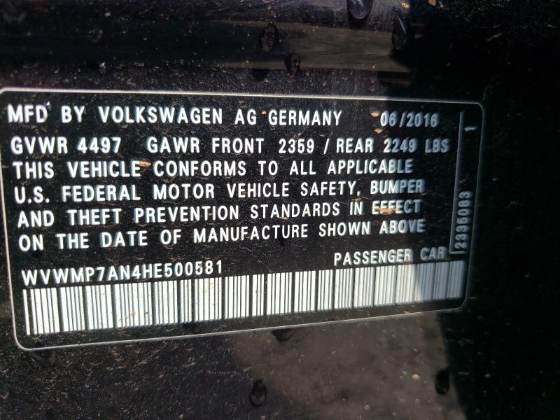 2017 VOLKSWAGEN CC R-LINE WVWMP7AN4HE500581
