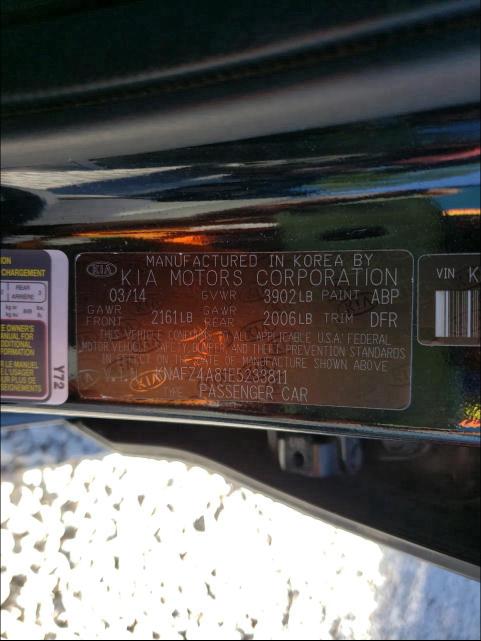 2014 KIA FORTE KNAFZ4A81E5233811