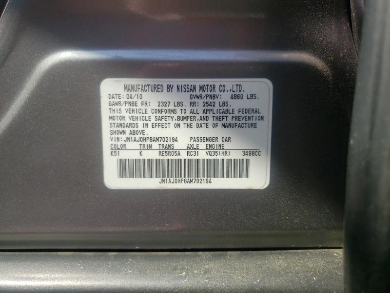 2010 INFINITI EX35 BASE JN1AJ0HP8AM702194