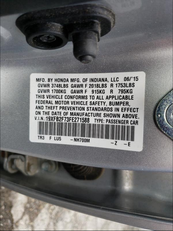 2015 HONDA CIVIC SE 19XFB2F73FE271588