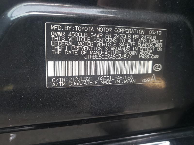 2010 LEXUS IS 350 JTHBE5C2XA5024877