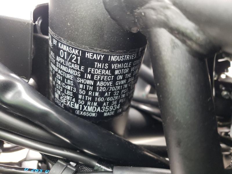 2021 KAWASAKI EX650 M ML5EXEM1XMDA35934