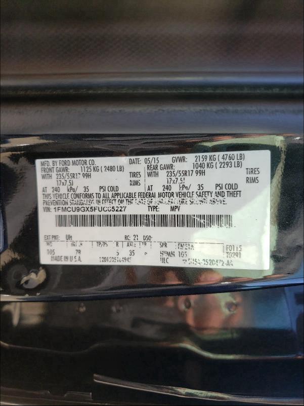 2015 FORD ESCAPE SE 1FMCU9GX5FUC65227