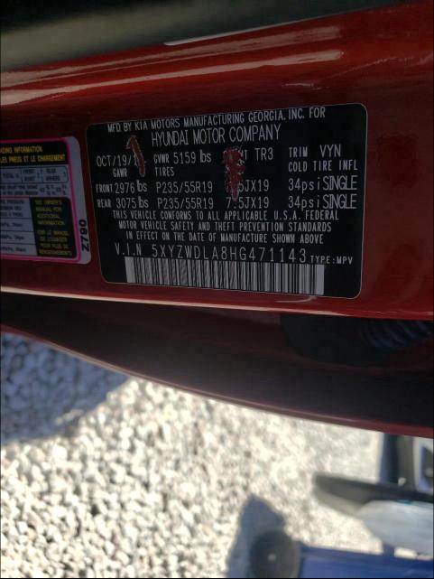2017 HYUNDAI SANTA FE 5XYZWDLA8HG471143