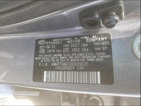 2016 HYUNDAI ACCENT SE KMHCT4AE2GU029035