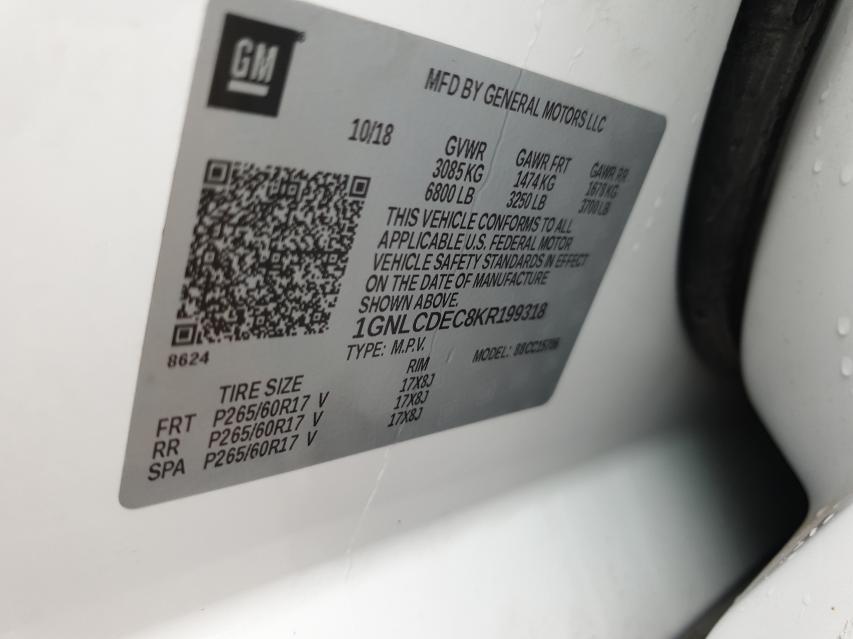 2019 CHEVROLET TAHOE POLI 1GNLCDEC8KR199318