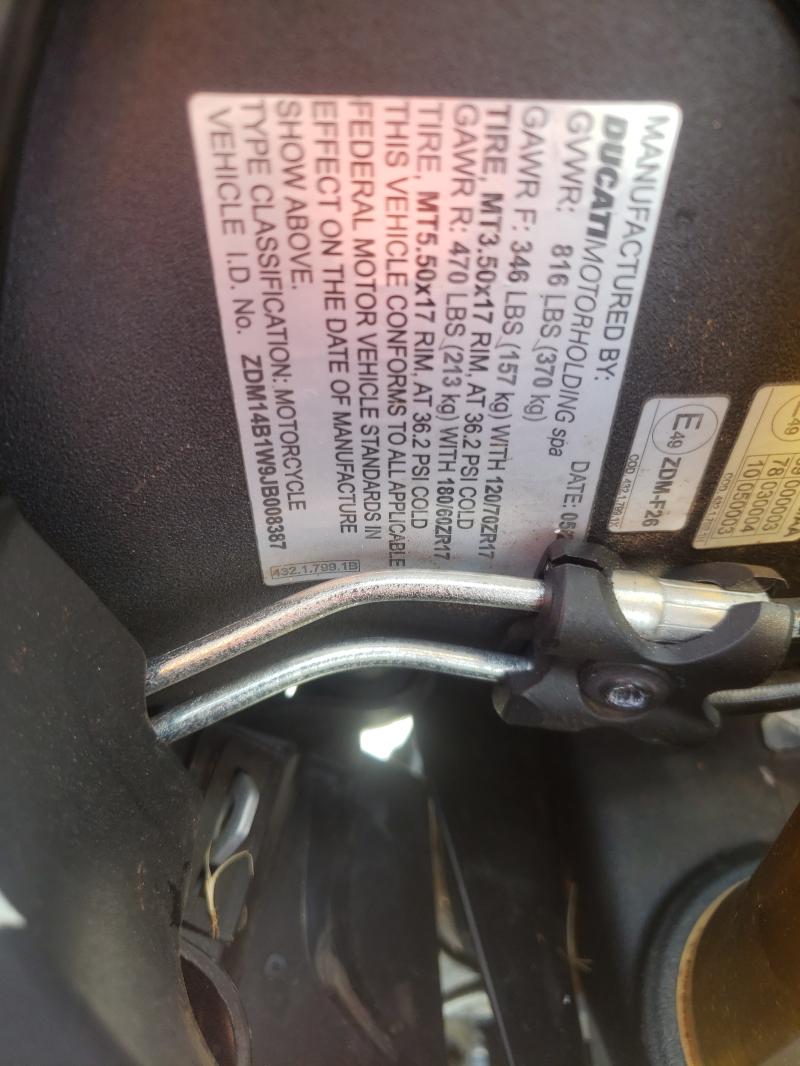 2018 DUCATI SUPERBIKE ZDM14B1W9JB008387