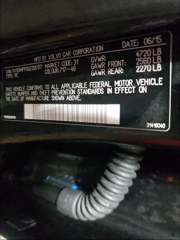 2016 VOLVO S60 R DESI YV126MFP0G2395177