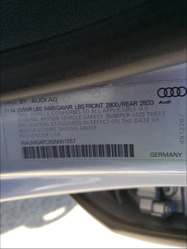 2016 AUDI A7 PREMIUM WAUWGAFC9GN001557