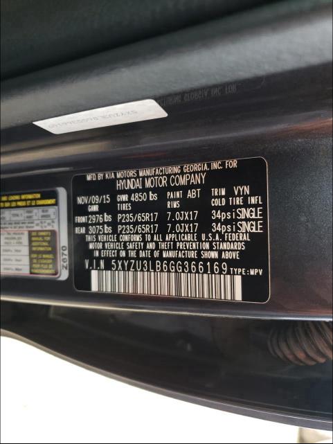 2016 HYUNDAI SANTA FE S 5XYZU3LB6GG366169