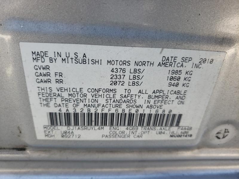 2011 MITSUBISHI GALANT FE 4A32B2FF6BE011680