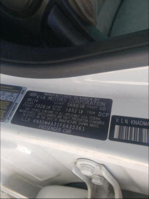 KNADM4A31F6435361 KIA RIO LX