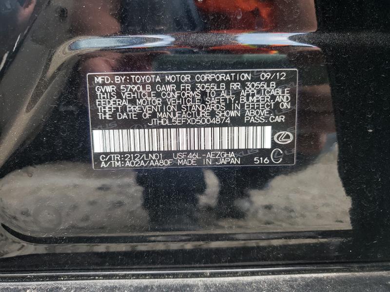 2013 LEXUS LS 460L JTHDL5EFXD5004874