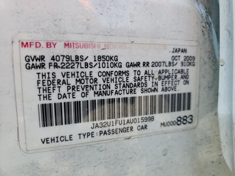 2010 MITSUBISHI LANCER DE JA32U1FU1AU015998