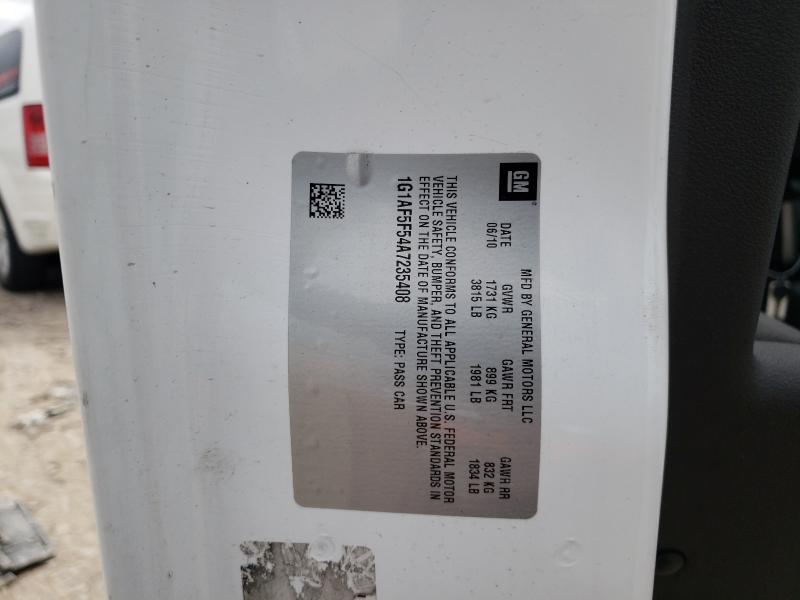 2010 CHEVROLET COBALT 2LT 1G1AF5F54A7235408