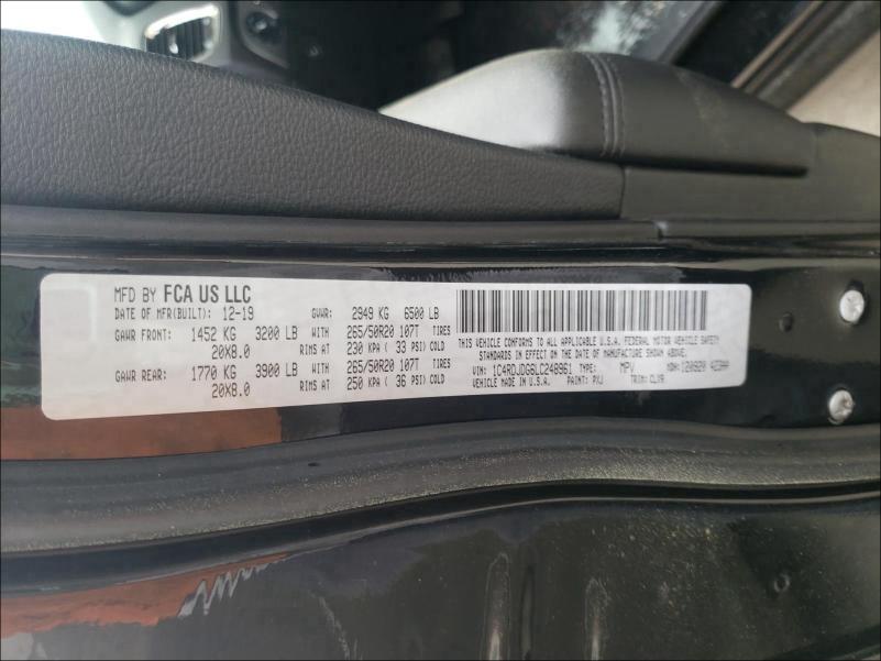 2020 DODGE DURANGO GT 1C4RDJDG6LC248961