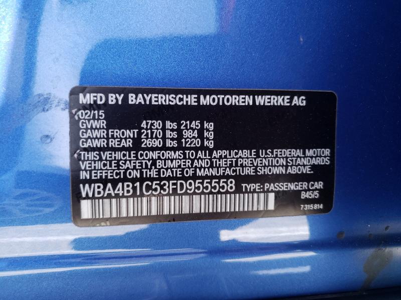 2015 BMW 435 I GRAN WBA4B1C53FD955558