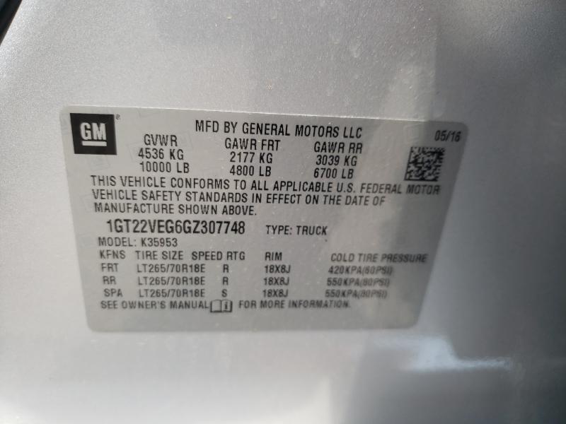 2016 GMC SIERRA K35 1GT22VEG6GZ307748