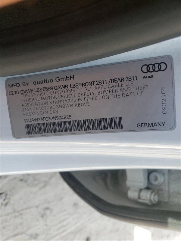 2016 AUDI RS7 WUAW2AFC3GN904825
