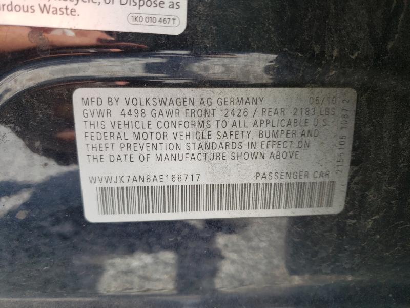 2010 VOLKSWAGEN PASSAT KOM WVWJK7AN8AE168717