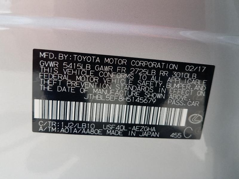 2017 LEXUS LS 460 JTHBL5EF8H5145679