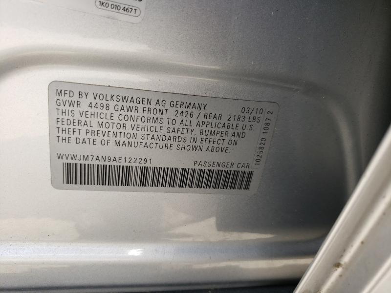 2010 VOLKSWAGEN PASSAT KOM WVWJM7AN9AE122291