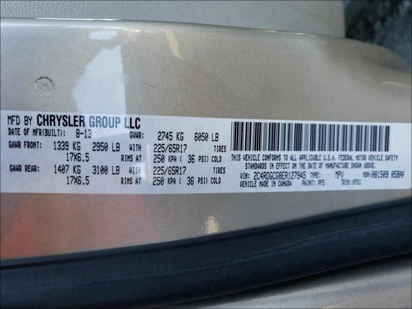 2014 DODGE GRAND CARA 2C4RDGCG8ER127945