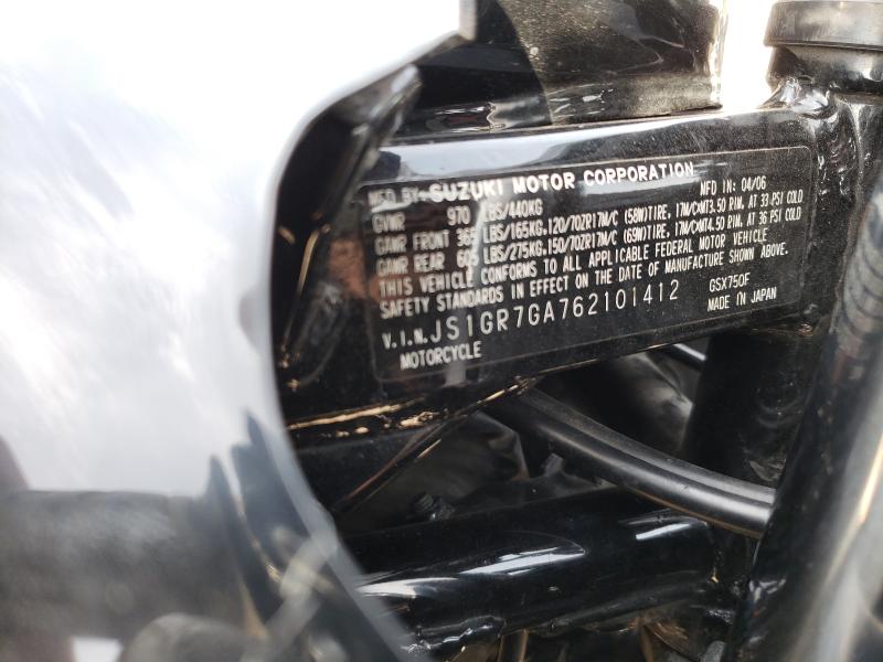 2006 SUZUKI GSX750 F JS1GR7GA762101412