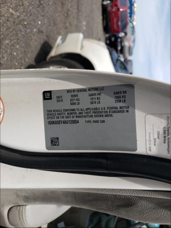 2010 CADILLAC DTS 1G6KA5EY4AU123654