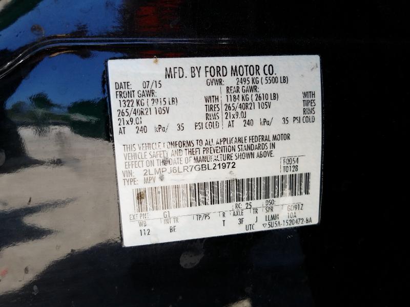 2016 LINCOLN MKX RESERV 2LMPJ6LR7GBL21972