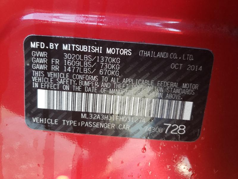 2015 MITSUBISHI MIRAGE DE ML32A3HJ1FH031274