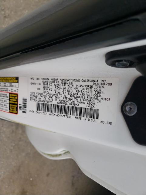 2010 TOYOTA TACOMA PRE 5TETU4GN6AZ671975