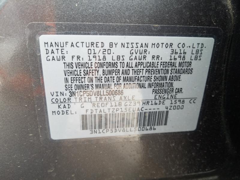 2020 NISSAN KICKS SR 3N1CP5DV8LL500686