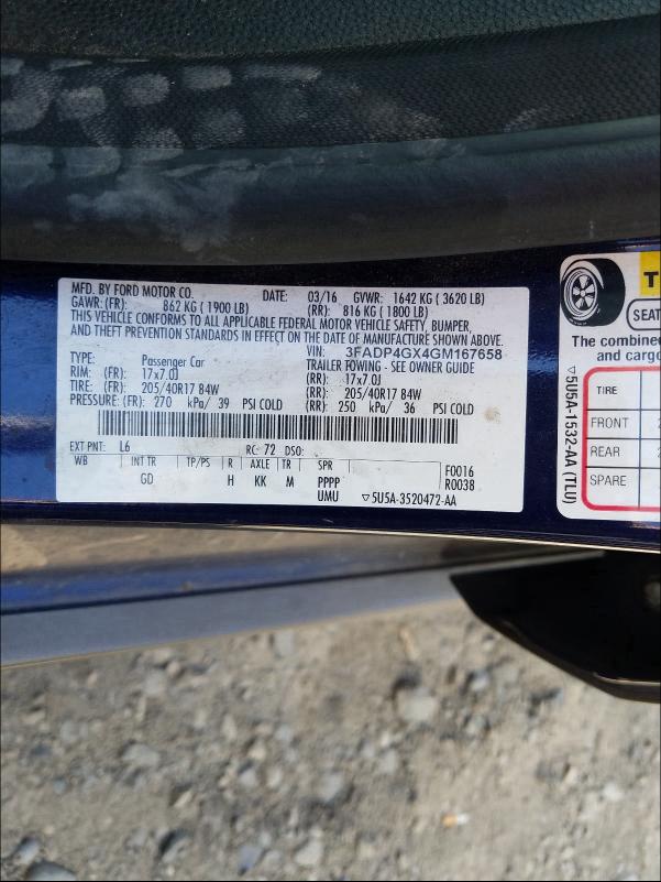 2016 FORD FIESTA ST 3FADP4GX4GM167658