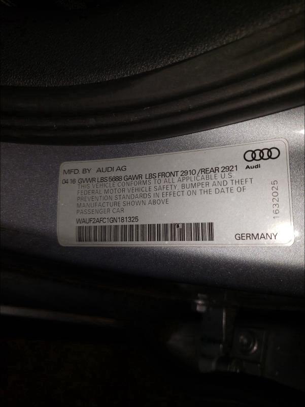 2016 AUDI S6 PREMIUM WAUF2AFC1GN181325