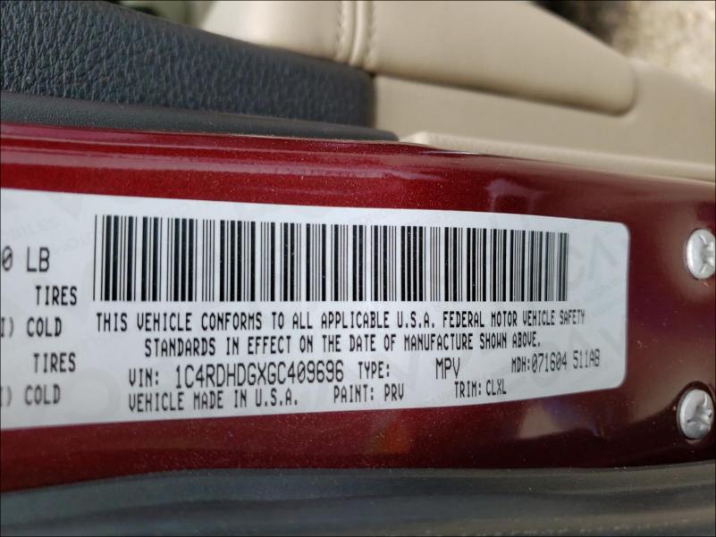 2016 DODGE DURANGO LI 1C4RDHDGXGC409696