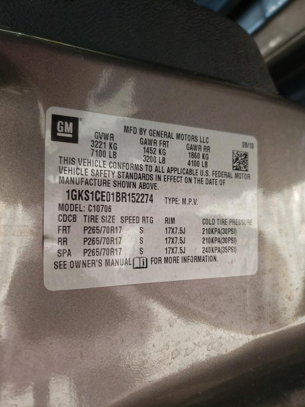 2011 GMC YUKON SLT 1GKS1CE01BR152274