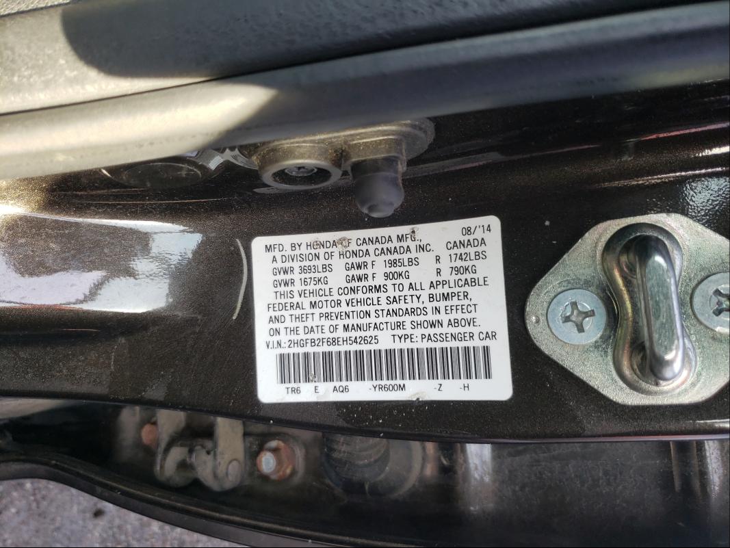 2014 HONDA CIVIC HF 2HGFB2F68EH542625