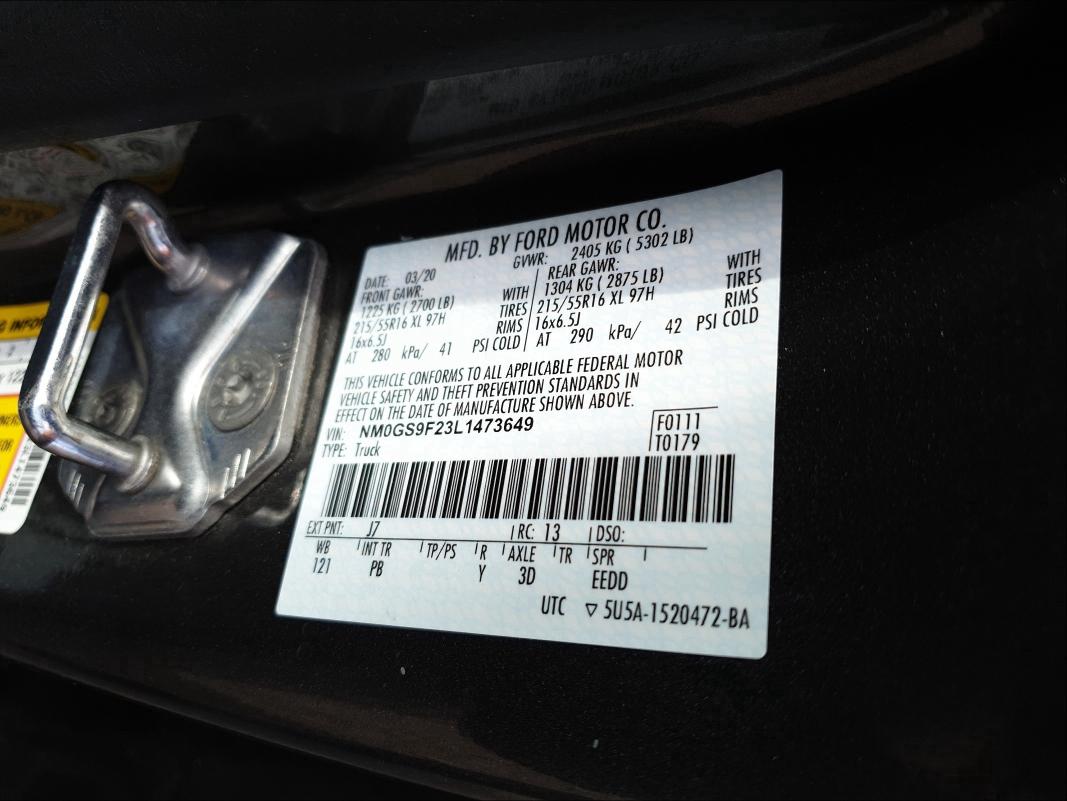 2020 FORD TRANSIT CO NM0GS9F23L1473649